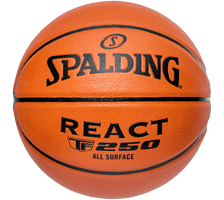 Studio image of React TF 250 Basketball on a white background. 